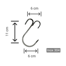 Cargar imagen en el visor de la galería, Ganchos Doble Para Asador De Barril Inox 6 Unidades