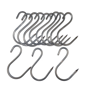 DOCENA DE GANCHOS PARA ASADOR DE BARRIL INOXIDABLE