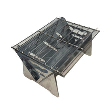 Cargar imagen en el visor de la galería, Asador Portátil Plegable De Carbón Acero Inoxidable 30x20cm
