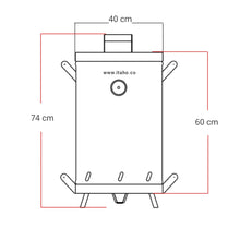 Cargar imagen en el visor de la galería, ASADOR DE BARRIL ACERO INOXIDABLE CAPACIDAD 25 LIBRAS 304
