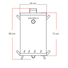 Cargar imagen en el visor de la galería, Asador de Barril 40 Libras  Acero inoxidable 304 Calibre 18

