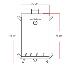 Asador de Barril 50 Libras Acero Inoxidable 430 Calibre 18