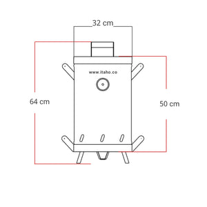 Asador De Barril 10 Libras Acero Inoxidable 304 Calibre 18