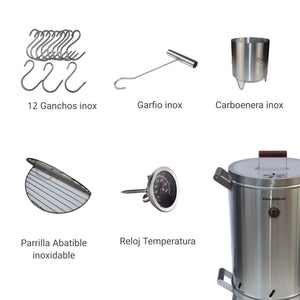 ASADOR DE BARRIL ACERO INOXIDABLE CAPACIDAD 25 LIBRAS 304