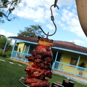 Ganchos Giratorios Para Asador de Barril x 6 en Acero Inoxidable itaho