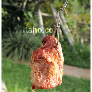 Ganchos Giratorios Para Asador de Barril x 6 en Acero Inoxidable itaho