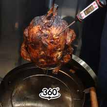 Cargar imagen en el visor de la galería, Accesorio Giratorio de Pollo Sentado Al Barril Acero Inoxidable
