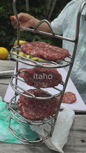 Cargar y reproducir el video en el visor de la galería, TORRE MULTIUSOS ACERO INOXIDABLE 4 NIVELES PARA ASADOR DE BARRIL

