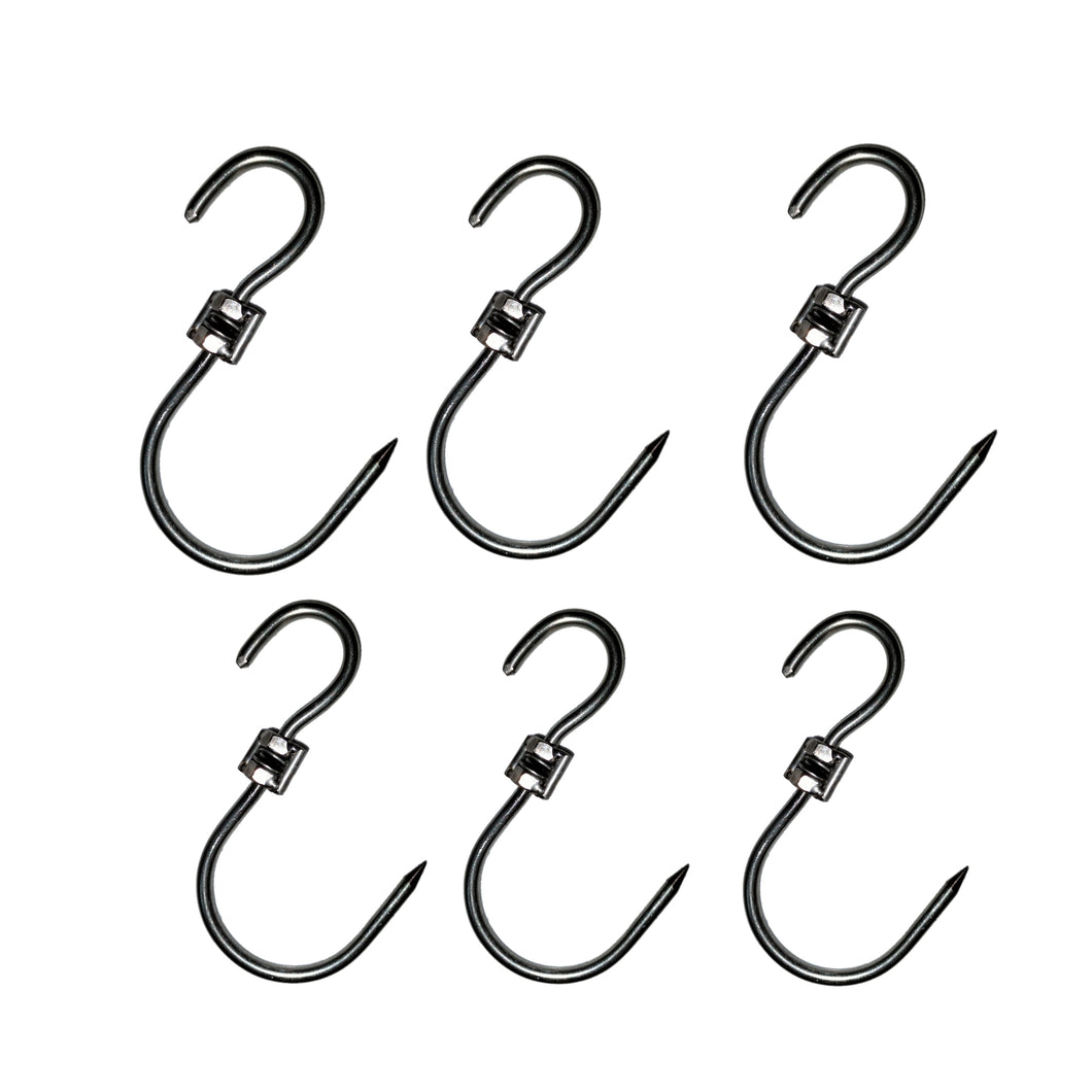 Ganchos Giratorios Para Asador de Barril x 6 en Acero Inoxidable itaho