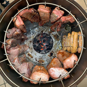 Asador en barril grande eco (capacidad 50 lbs) ASADORES EL BARRIL